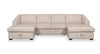 Envy 3-Piece Chenille Fabric Sleeper Sectional with Two Storage Chaises - Almond Beige