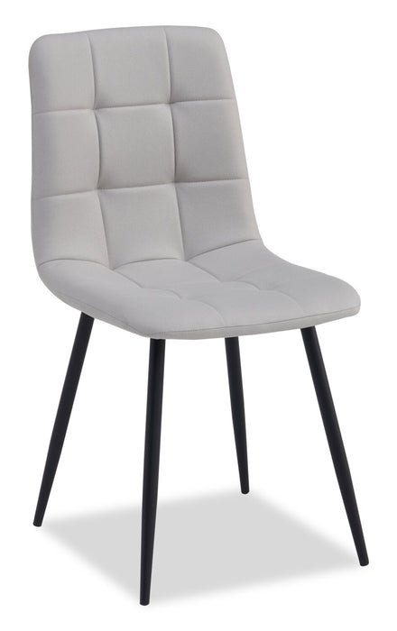 Arlo 5pc Dining Set with Table & 4 Grey Chairs, Sintered Stone & Metal, 55\"W - Grey/Black