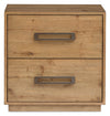 Henri Bedside 2-Drawer Nightstand with USB Ports, 26\"W x 26\"H, Wood - Brown