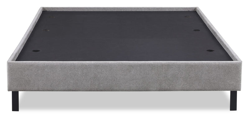 Amos Upholstered Platform Bed in Grey Fabric with Tufted Headboard - King Size