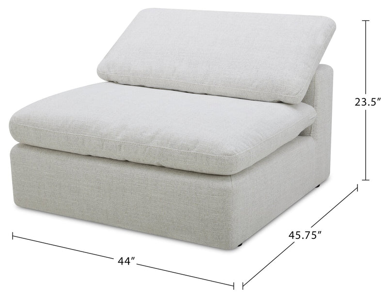 Sky Modular 44\" Fabric Armless Chair with Removable Feather Down Cushions - Nathan Wheat