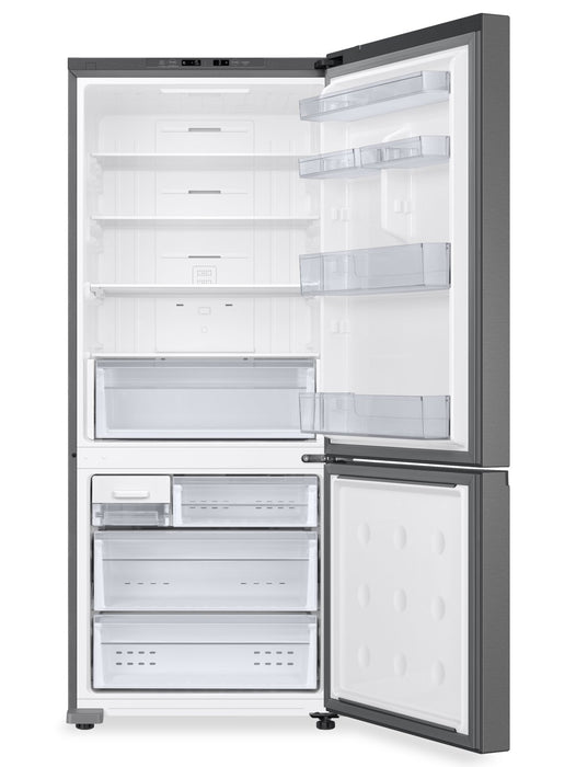 Samsung 28\" 15 Cu. Ft. Counter-Depth Bottom Mount Refrigerator – Silver - RB15DG6000SRAA