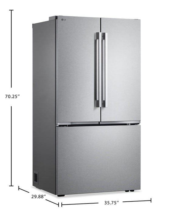 LG 36\" 25.1 Cu. Ft. French-Door Counter-Depth Refrigerator - Smudge Proof Stainless Steel - LF25BZH42S