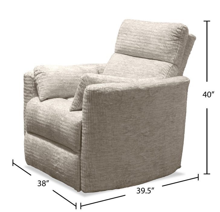 Remi 38\" Fabric Swivel Glider Reclining Chair – Taupe