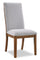 Ember Dining Chair with Polyester Fabric - Grey & Brown