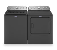 Maytag 5.4 Cu. Ft. Top-Load Washer and 7 Cu. Ft. Gas Dryer with Steam - Volcano Black 