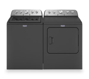 Maytag 5.4 Cu. Ft. Top-Load Washer and 7 Cu. Ft. Gas Dryer with Steam - Volcano Black