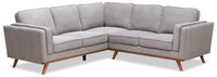 Kassia 2-Piece Linen-Look Sectional - Grey 