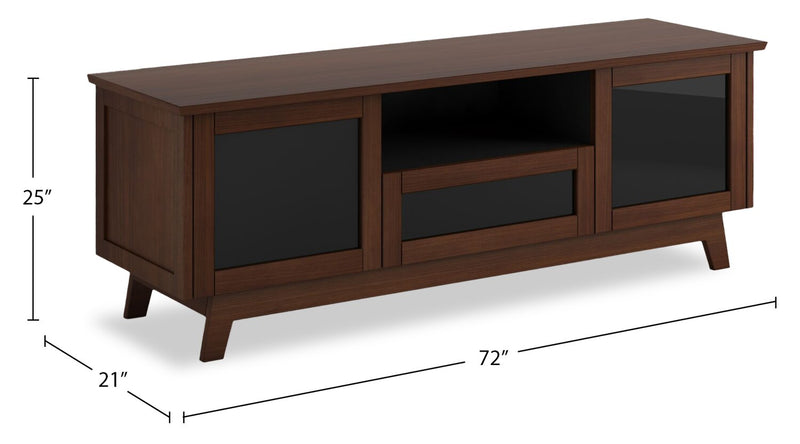 Heston 72\" Premium TV Stand with Storage – Medium Walnut 