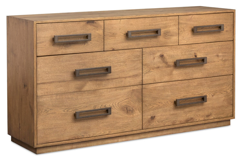 Henri Bedroom 7-Drawer Dresser, 64\"W x 34\"H, Wood - Brown