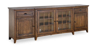 Wesley 90" Traditional TV Stand with Storage and Cable Management for TVs up to 95" - Toasted Nutmeg | Meuble pour téléviseur traditionnel Wesley de 90 po avec rangement et système de gestion des câbles