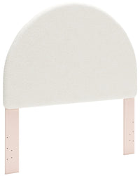 Lola Panel Headboard, White Boucle Fabric & Blush - Full Size 