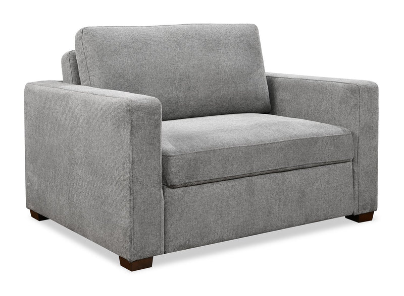 Dusk 52\" Linen-Look Fabric Sleeper Chair with Track Arms - Grey