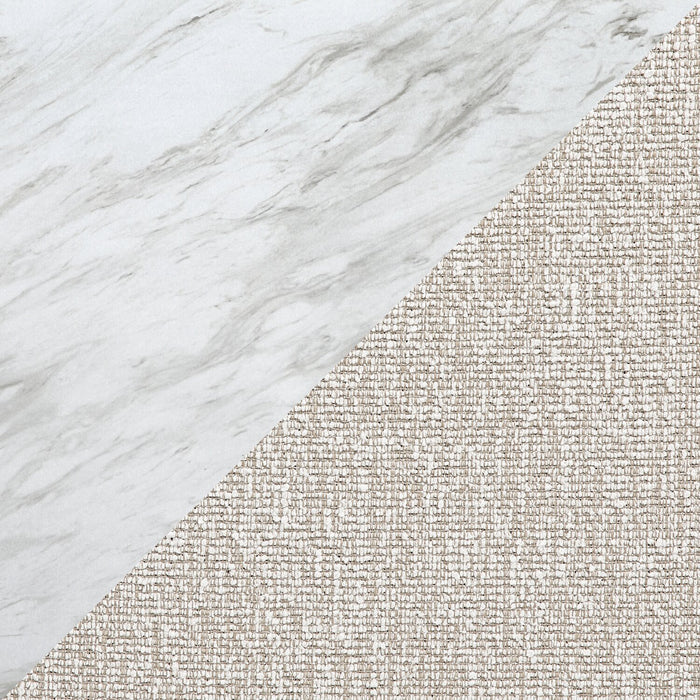 Vega 5pc Dining Set with Table & 4 Chairs, Marble Look, Pedestal Base, 82\"W - Natural & White