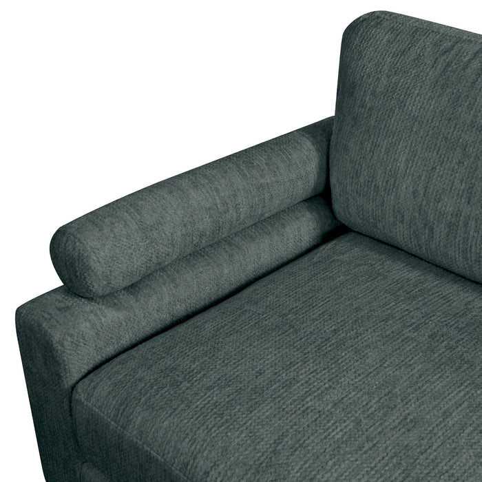 Lounge 5-Piece Chenille Modular Sectional with Ottoman– Grey