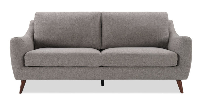 Ivy 75.5\"  Fabric Sofa with Removable Back Cushions - Grey 