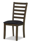 ["Devon Dining Chair with Vegan Leather Fabric, Wood - Dark Brown"]