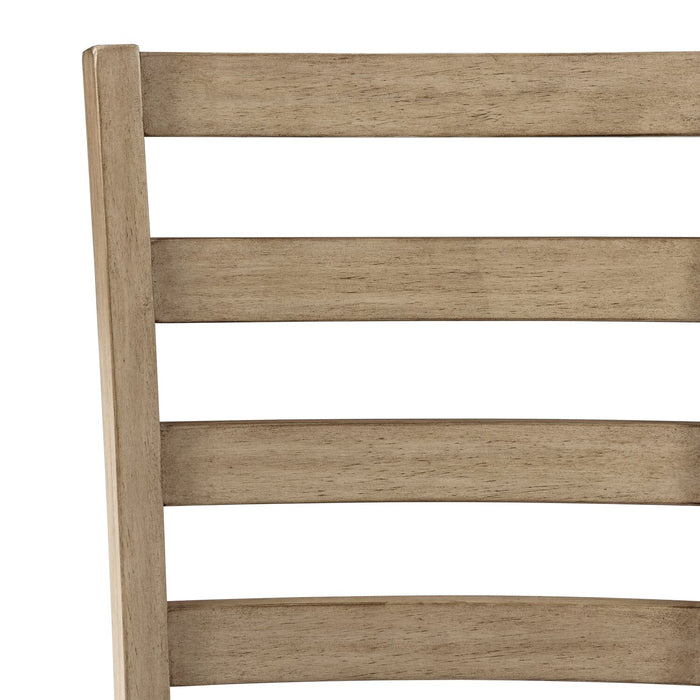 Cove Dining Chair with Cushion Fabric Seat, Ladder-Back – Natural/Grey