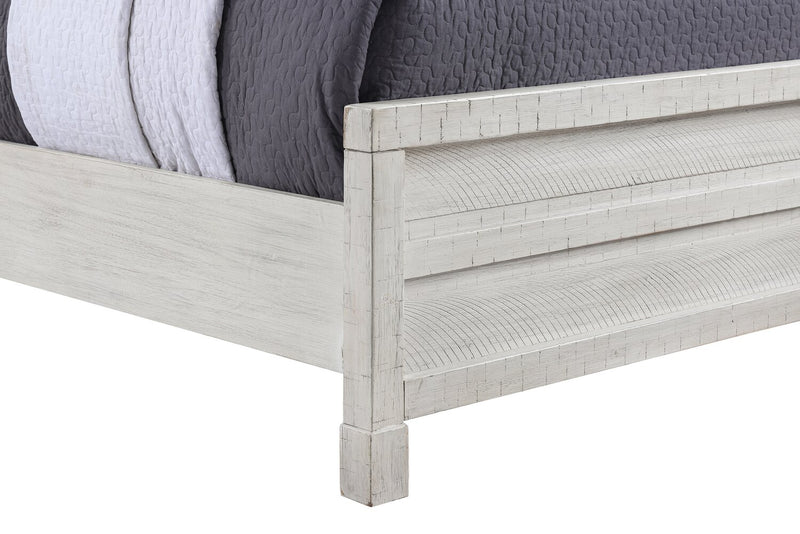 Haven Panel Bed with Headboard & Frame, White - King Size