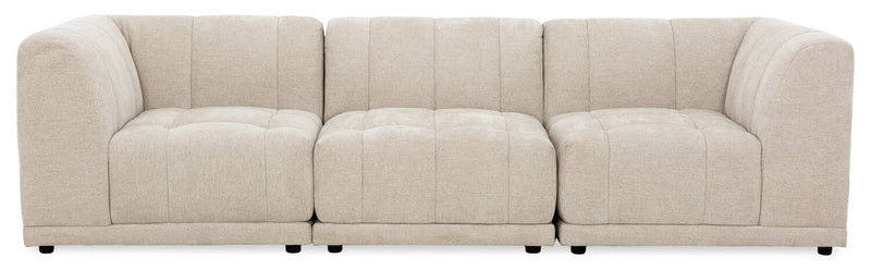 Kort & Co. Oaklyn Modular 109\" Fabric Sofa with Tufted Seat Cushions - Beige