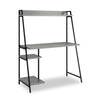 James 43” Office Desk with Hutch and Shelves - Grey