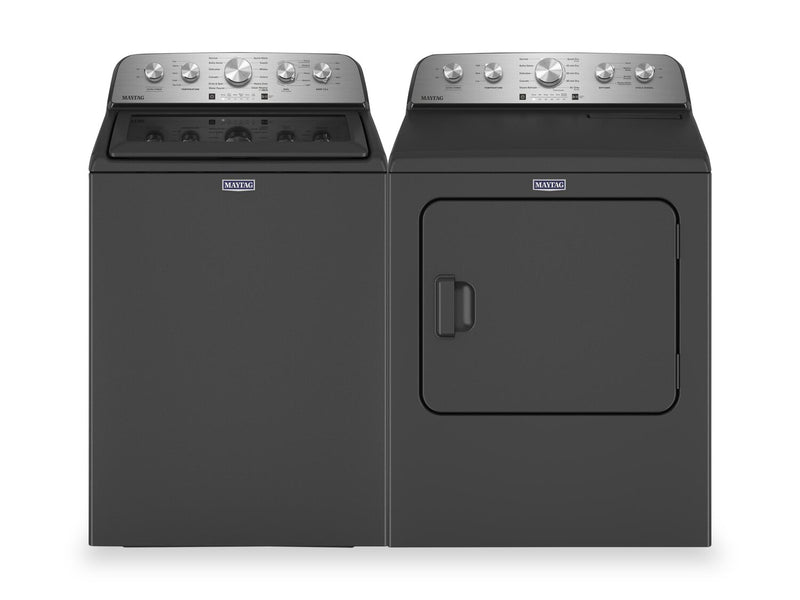 Maytag 5.5 Cu. Ft. Top-Load Washer with Power™ Impeller and 7 Cu. Ft. Gas Dryer with Steam - Volcano Black