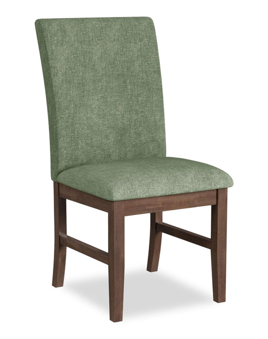 Rain 5pc Dining Set with Table & 4 Green Chairs, 72\"W - Green/Brown