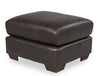 Royce Genuine Leather Ottoman - Chocolate