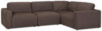 Lotus 4-Piece Chenille Modular Sectional - Coffee 