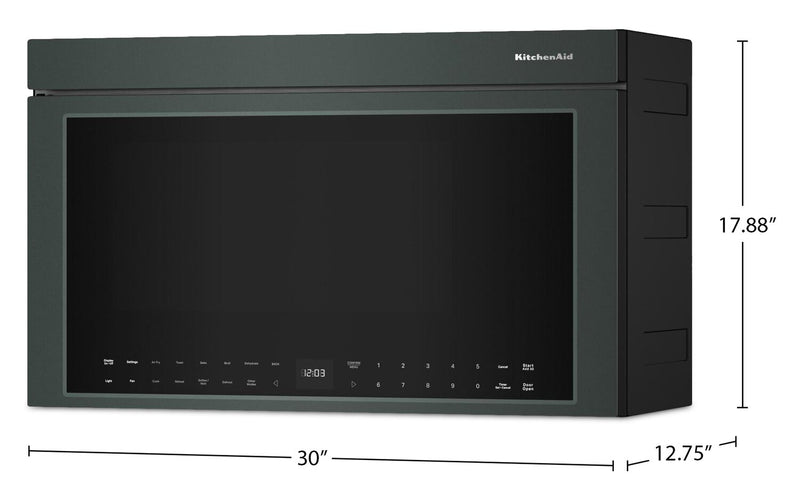 KitchenAid Multifunction Smart Flush Mount Over-the-Range Microwave Oven - Juniper - YKMMF730PJP
