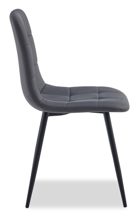 Arlo Dining Chair with Cushion Fabric Tufted Seat & Back, Metal – Charcoal