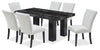 Burk 7pc Dining Set with Table & 6 Chairs, Resin Marble-Look Top, 72