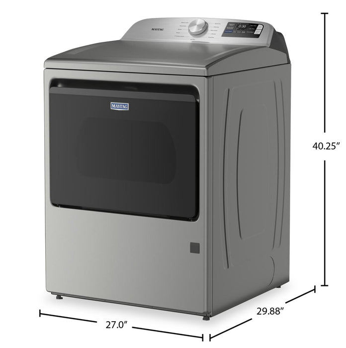 Maytag 7.4 Cu. Ft. Top Load Gas Dryer with Advanced Moisture Sensing – Radiant Silver - MGD6205RR