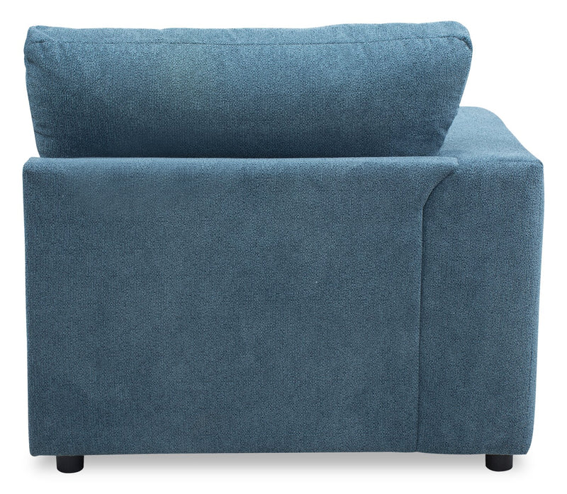 Voyage Modular Left-Facing Fabric Chair with Removable Back Cushions – Blue