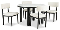 Jolie 5pc Dining Set with Table & 4 Chairs, Marble-Look Top, Melamine, 45