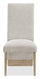 ["Vega Dining Chair with Polyester Fabric, Wood, Channeled Tufting - Natural"]