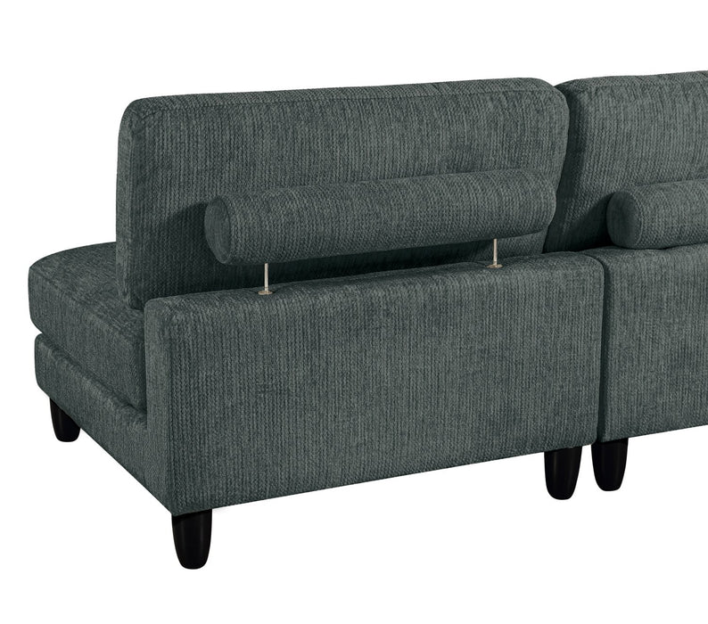 Lounge 5-Piece Chenille Modular Sectional – Grey