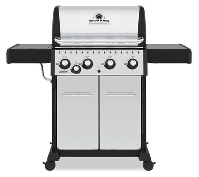 Broil King Crown™ S 440 Natural Gas Grill with Side Burner in Stainless Steel - 865367|Gril à gaz naturel CrownMC S 440 en acier inoxydable de Broil King avec brûleur latéral - 865367