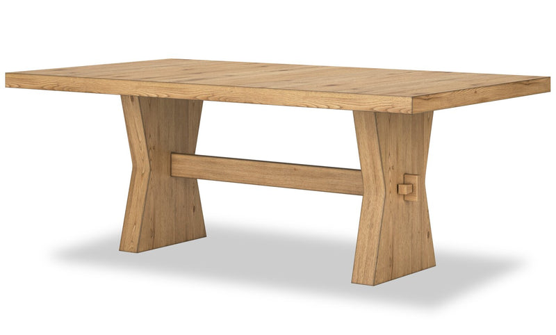 Shaw 5pc Dining Set with Table & 4 Chairs, Trestle Base, 78\"W - Natural