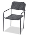 Paris Outdoor Patio Bistro Chair - Hand-Woven Resin Wicker, UV & Weather Resistant - Black