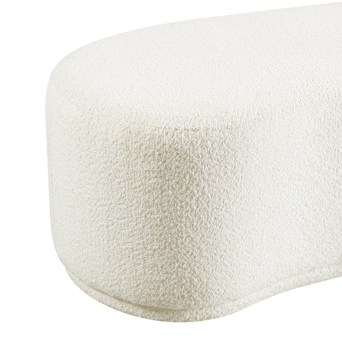 Maren 47.25\" Fabric Curved Bench - Cream