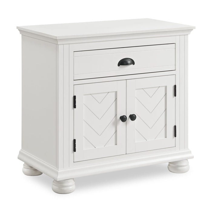 Ella 6pc Bedroom Set with Panel Bed, Dresser, Mirror & Nightstand, White - Queen Size