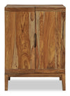 Indie Dining Server with Storage & Built-In Wine Rack, 32\"W - Distressed Brown