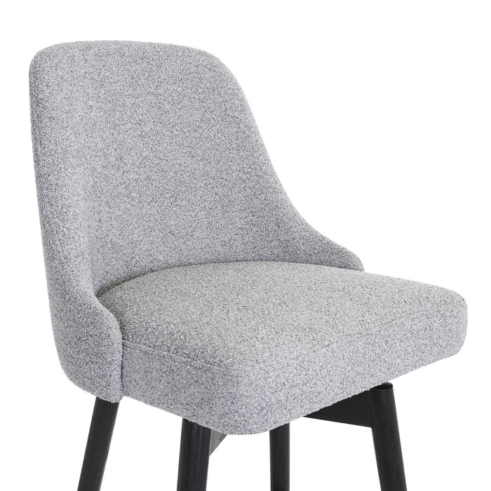Nash Counter-Height Stool with Swivel Seat, Polyester Fabric, Metal - Grey