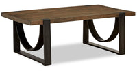 Brewer 50” Industrial Solid Wood Coffee Table - Rustic Honey 