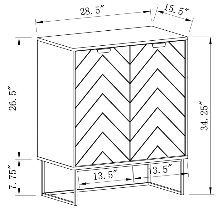 Lottie 28.5\" 2-Door Accent Cabinet - Glossy Black