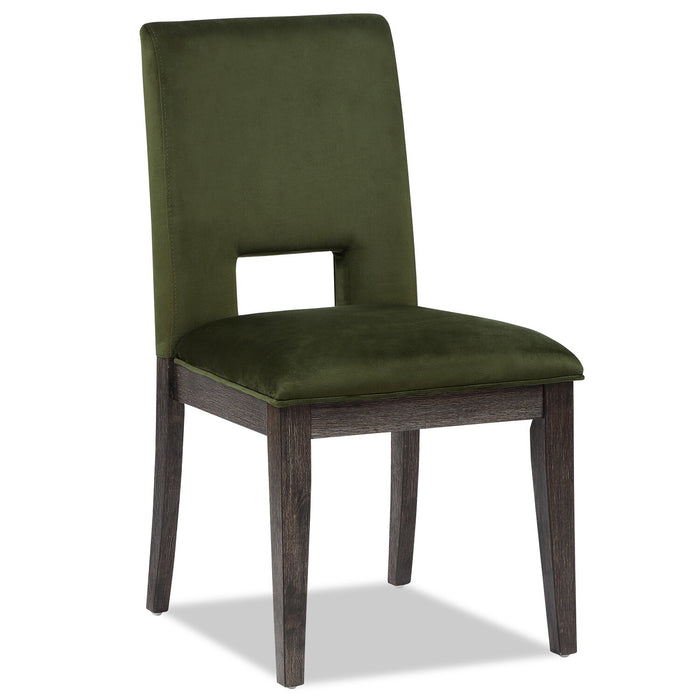 Zelda 5pc Dining Set with Table & 4 Chairs, 78-96\"W - Green & Espresso Brown