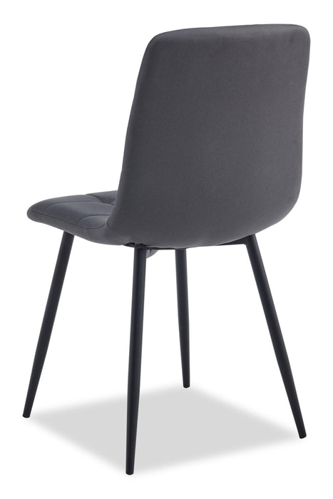Arlo Dining Chair with Cushion Fabric Tufted Seat & Back, Metal – Charcoal