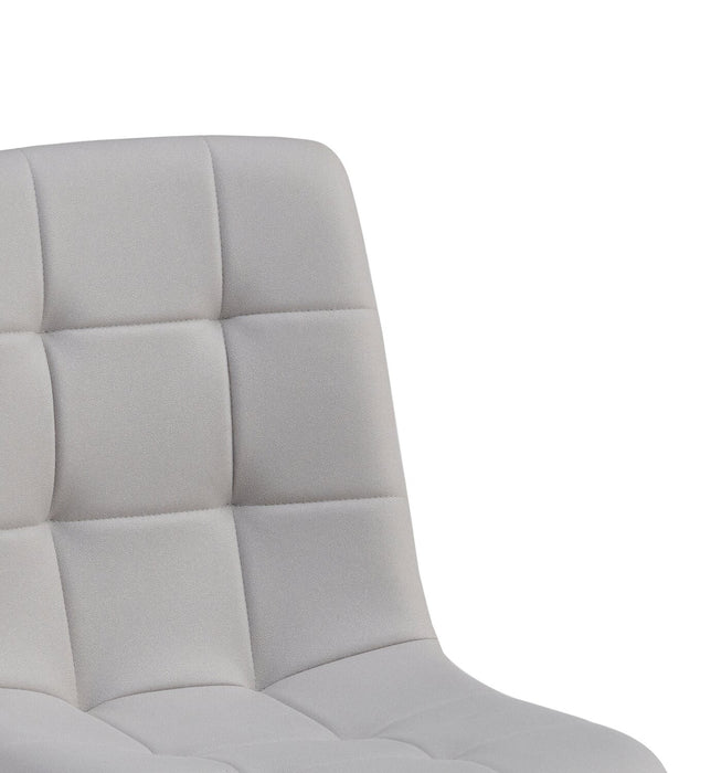 Arlo Dining Chair with Cushion Fabric Tufted Seat & Back, Metal – Grey