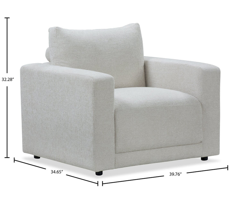 Lainey 39.76 \" Fabric Accent Chair with a Removable Back Cushion – Beige